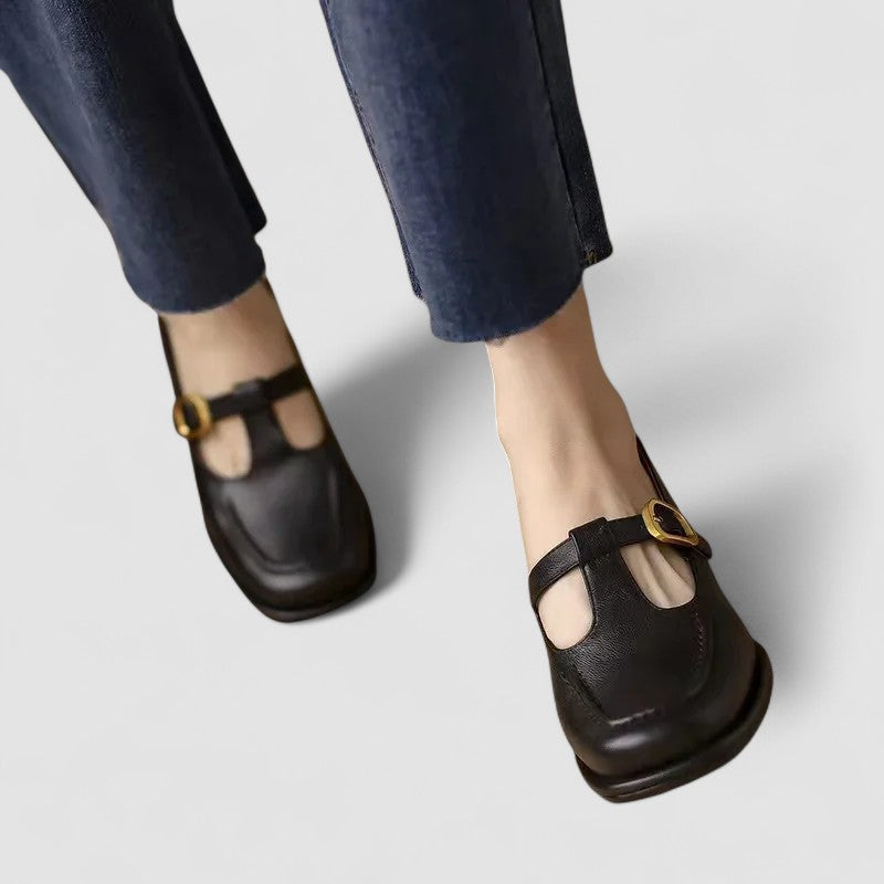 Kate | Square Toe T-Bar Flats