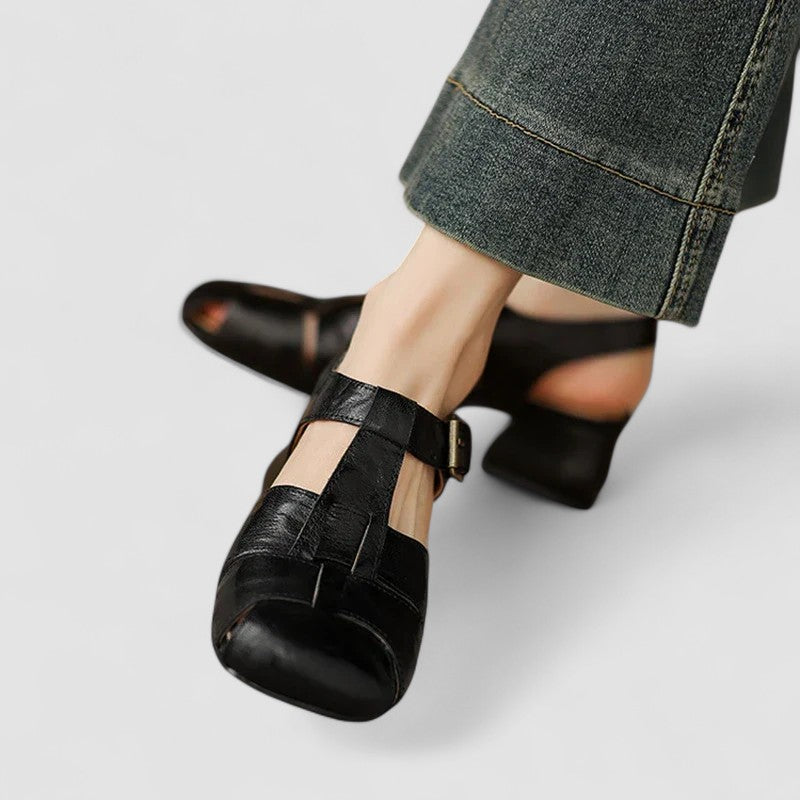 Amelia | Cut-Out Low Heel Mary Janes