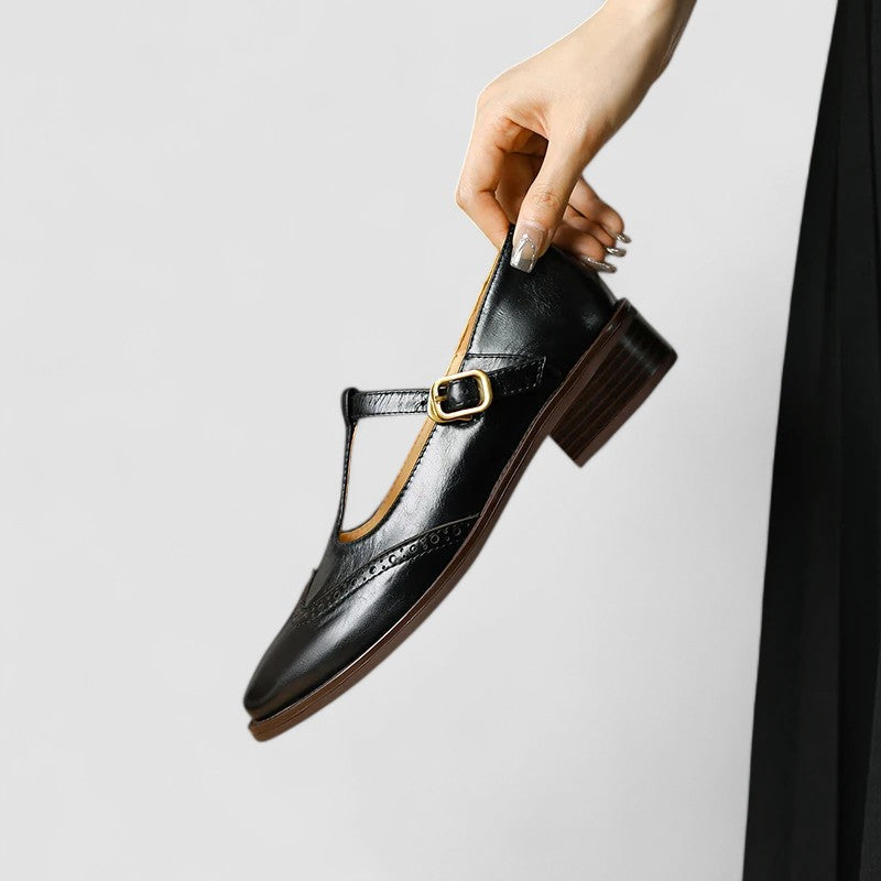 Darcy | Perforated T-Bar Mary Jane Shoes
