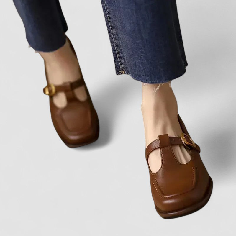 Kate | Square Toe T-Bar Flats