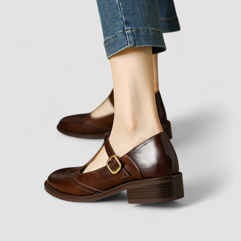 Darcy | Perforated T-Bar Mary Jane Shoes