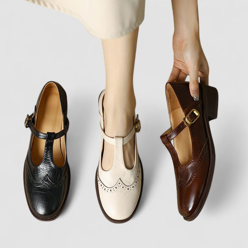 Darcy | Perforated T-Bar Mary Jane Shoes
