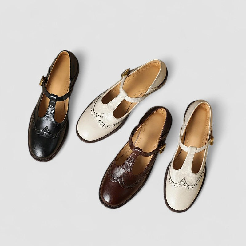 Darcy | Perforated T-Bar Mary Jane Shoes