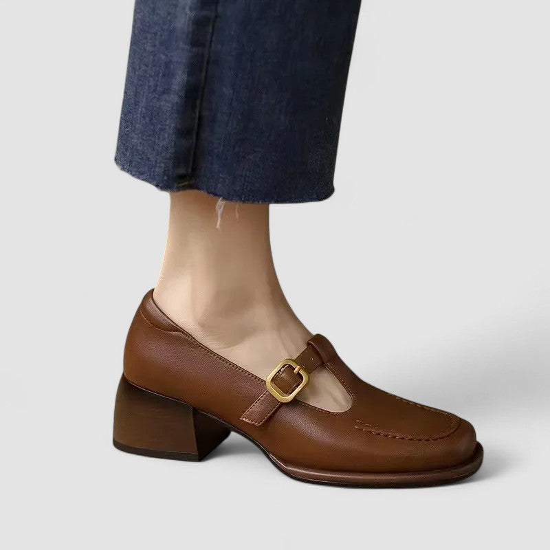 Kate | Square Toe T-Bar Flats