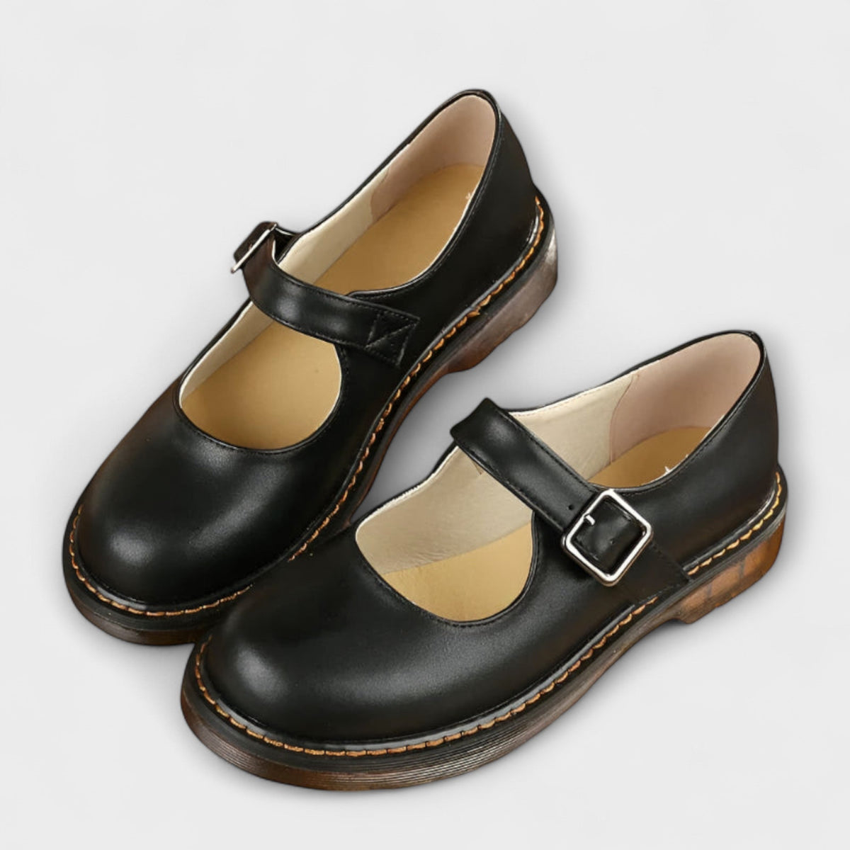 Millie | Contrast Stitch Mary Jane Shoes