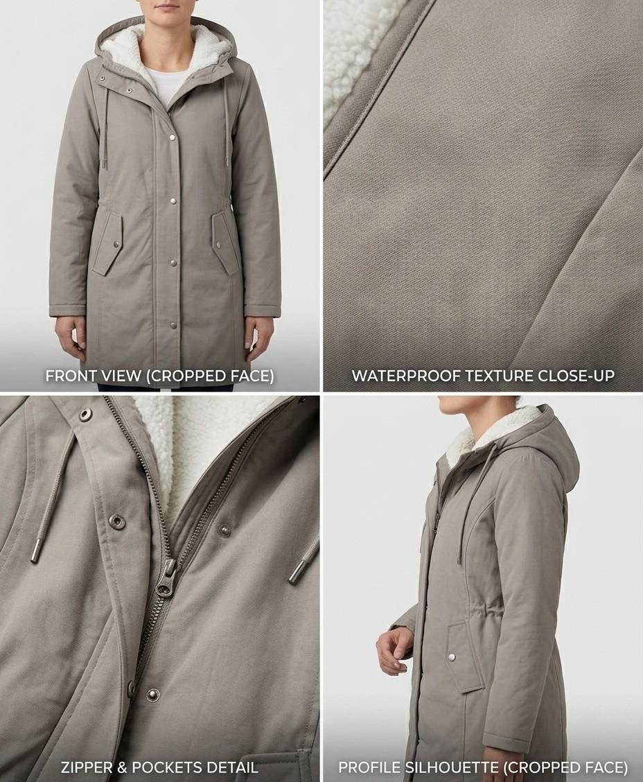 Elise | Fleece Lined Hooded Coat