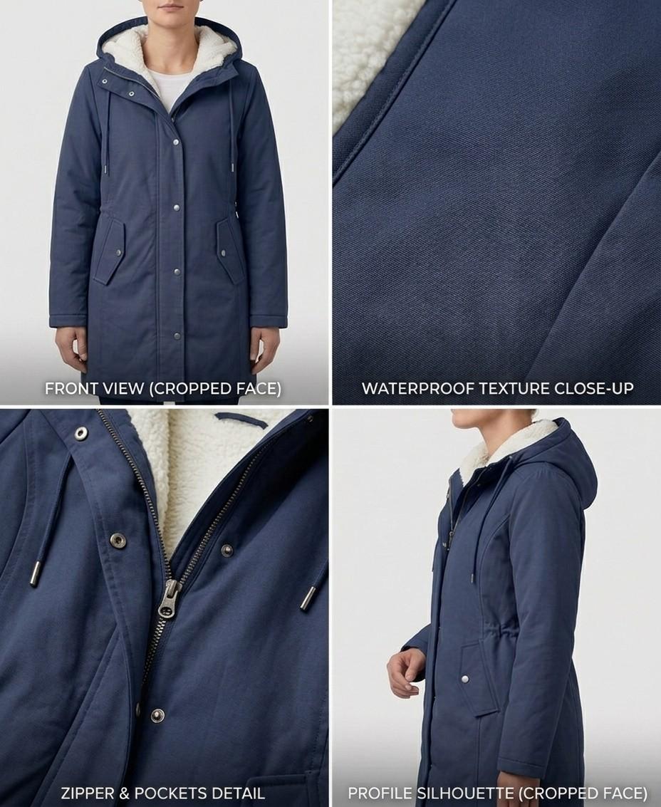Elise | Fleece Lined Hooded Coat