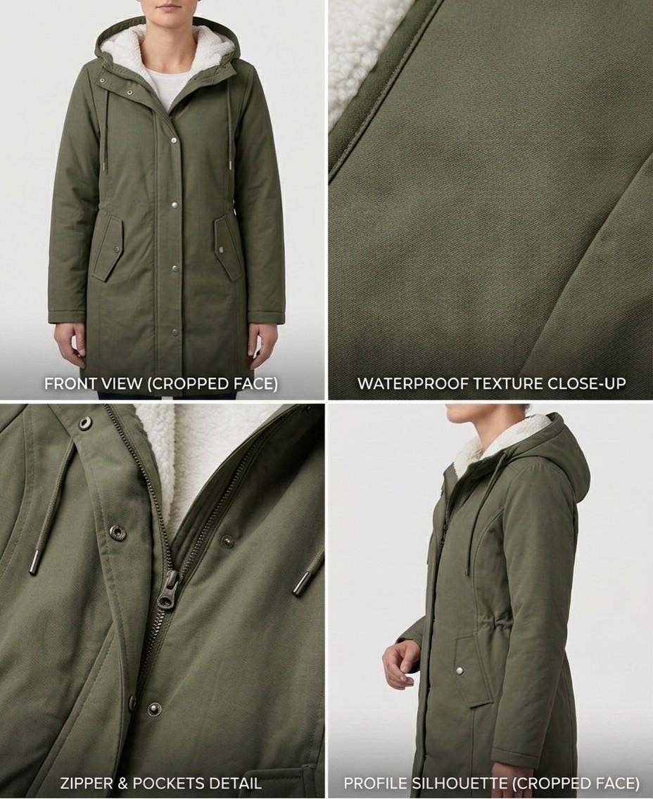 Elise | Fleece Lined Hooded Coat