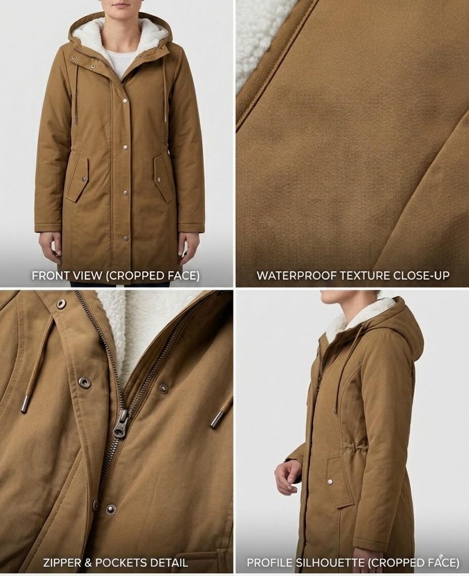 Elise | Fleece Lined Hooded Coat
