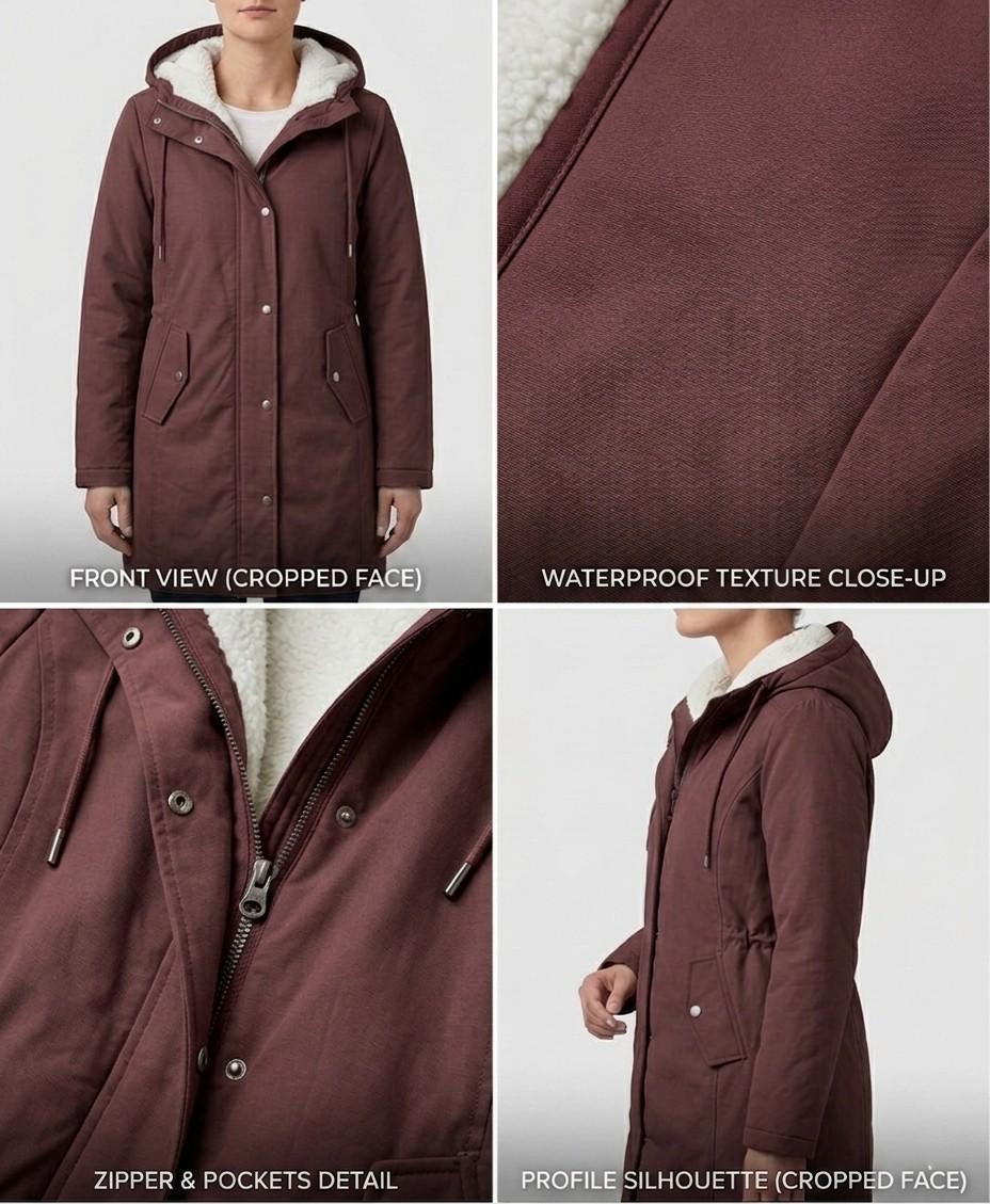Elise | Fleece Lined Hooded Coat