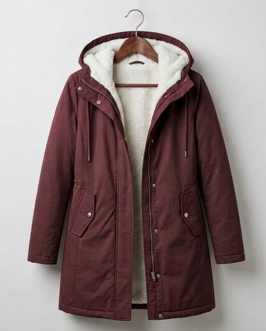 Elise | Fleece Lined Hooded Coat