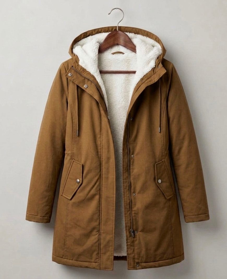 Elise | Fleece Lined Hooded Coat