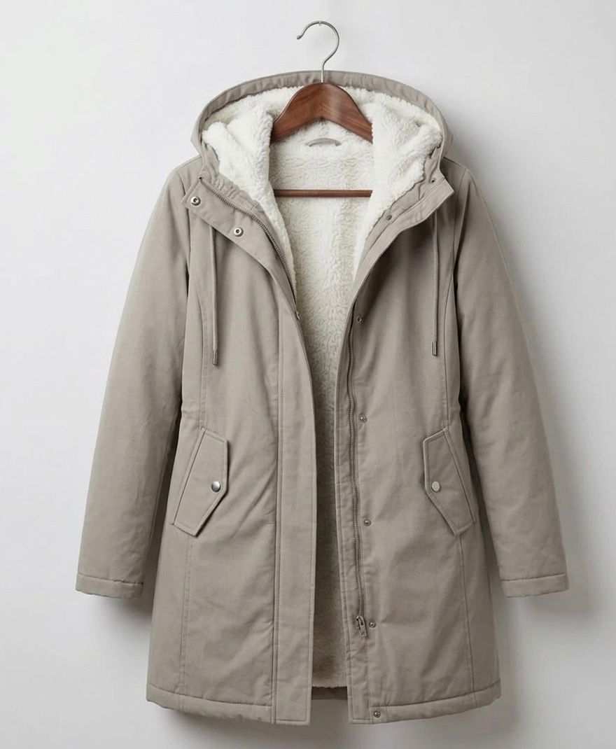 Elise | Fleece Lined Hooded Coat