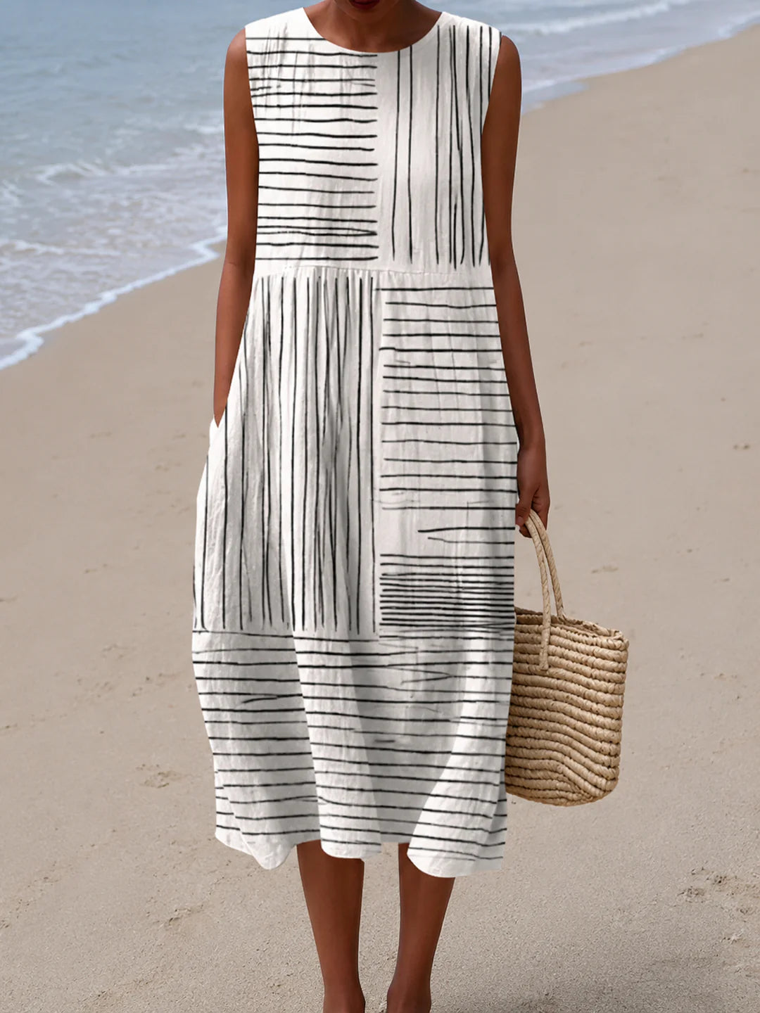 Jade | Printed Beach Midi Dress Loose