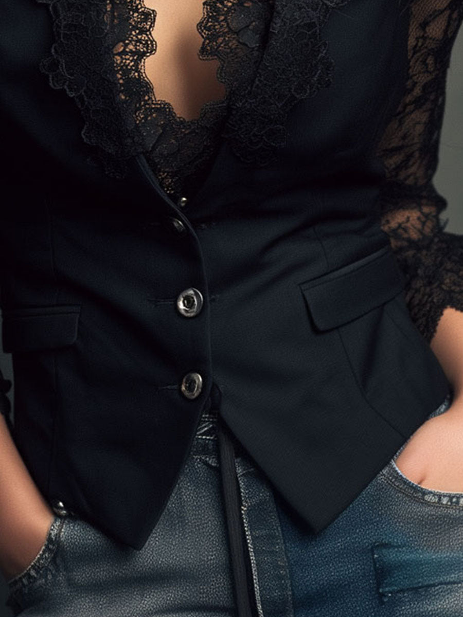 Eliza | Lace Detail Blazer