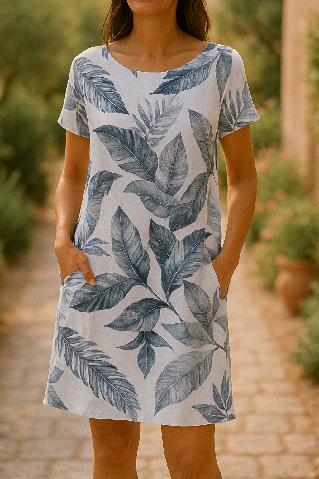 Marjorie | Leaf & Floral Print Relaxed Dress