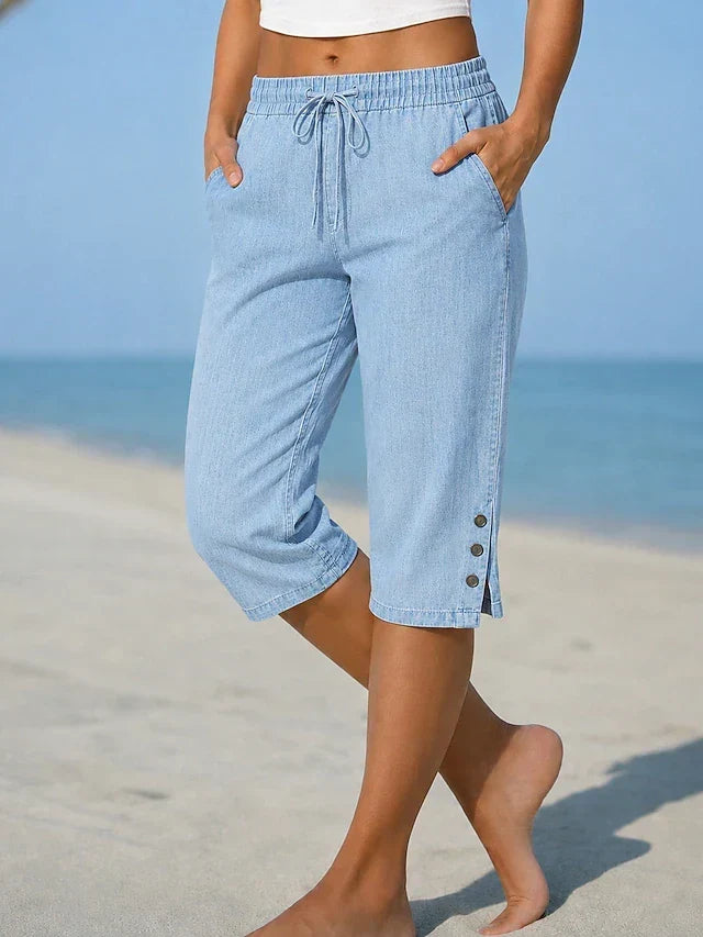 Amelia | Relaxed Linen Capri Pants