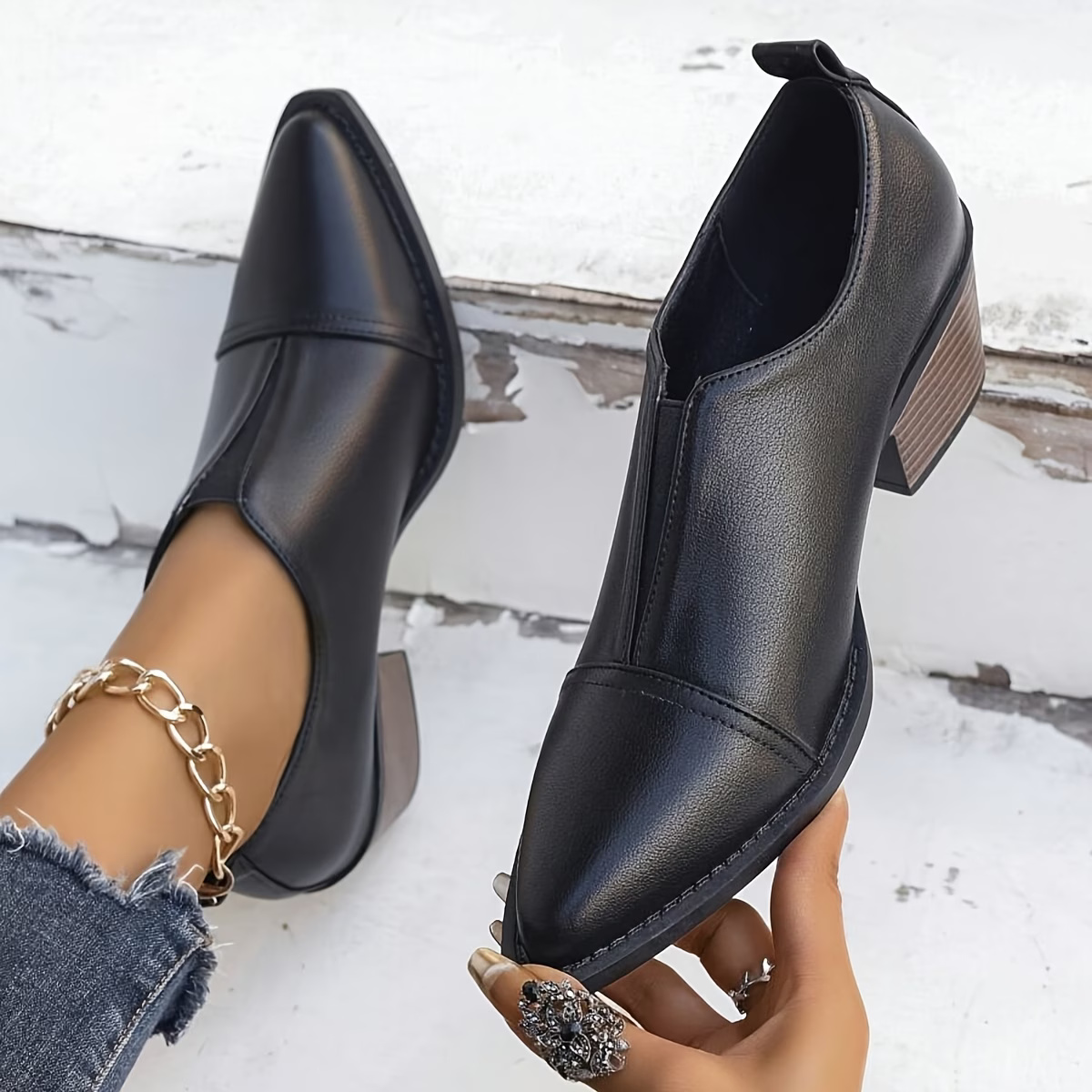 Katrina | Orthopaedic Slip-On Block Heel Shoes