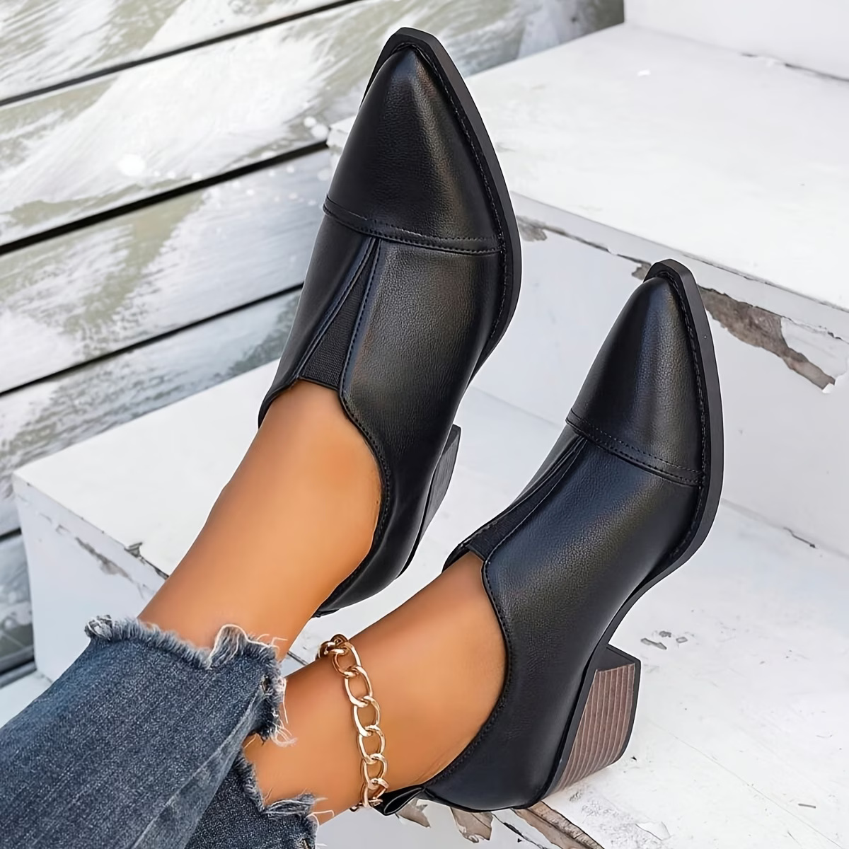 Katrina | Orthopaedic Slip-On Block Heel Shoes