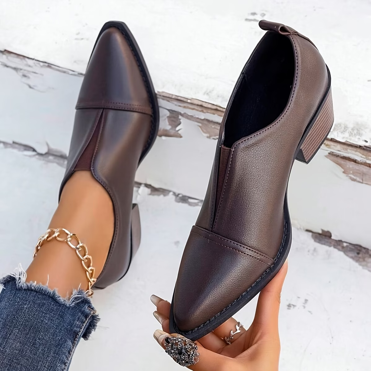 Katrina | Orthopaedic Slip-On Block Heel Shoes