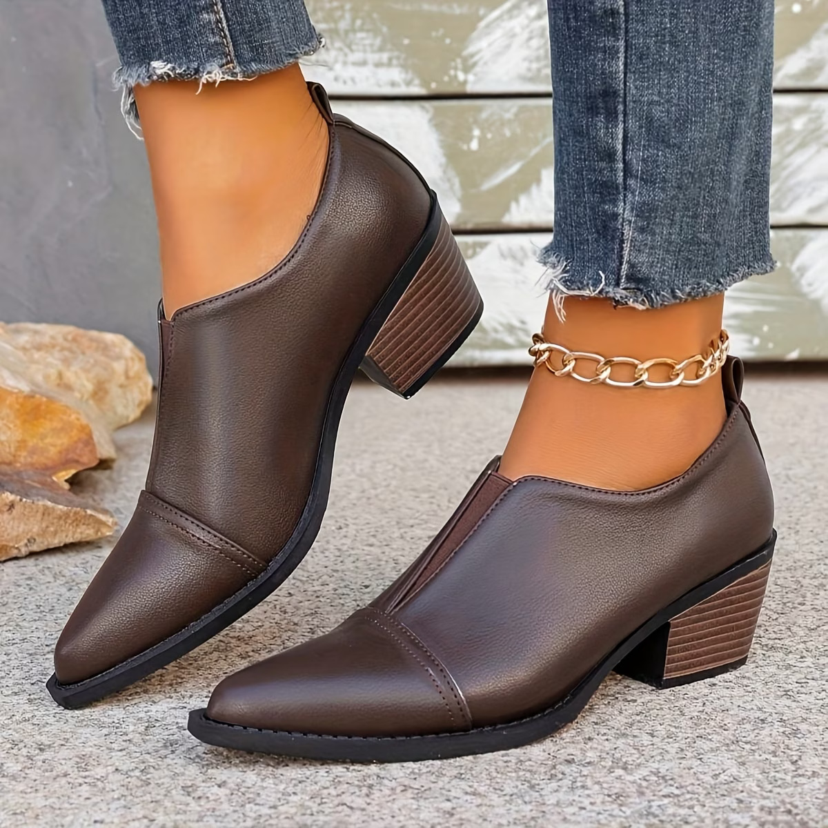 Katrina | Orthopaedic Slip-On Block Heel Shoes