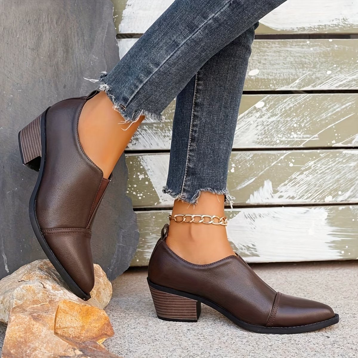Katrina | Orthopaedic Slip-On Block Heel Shoes