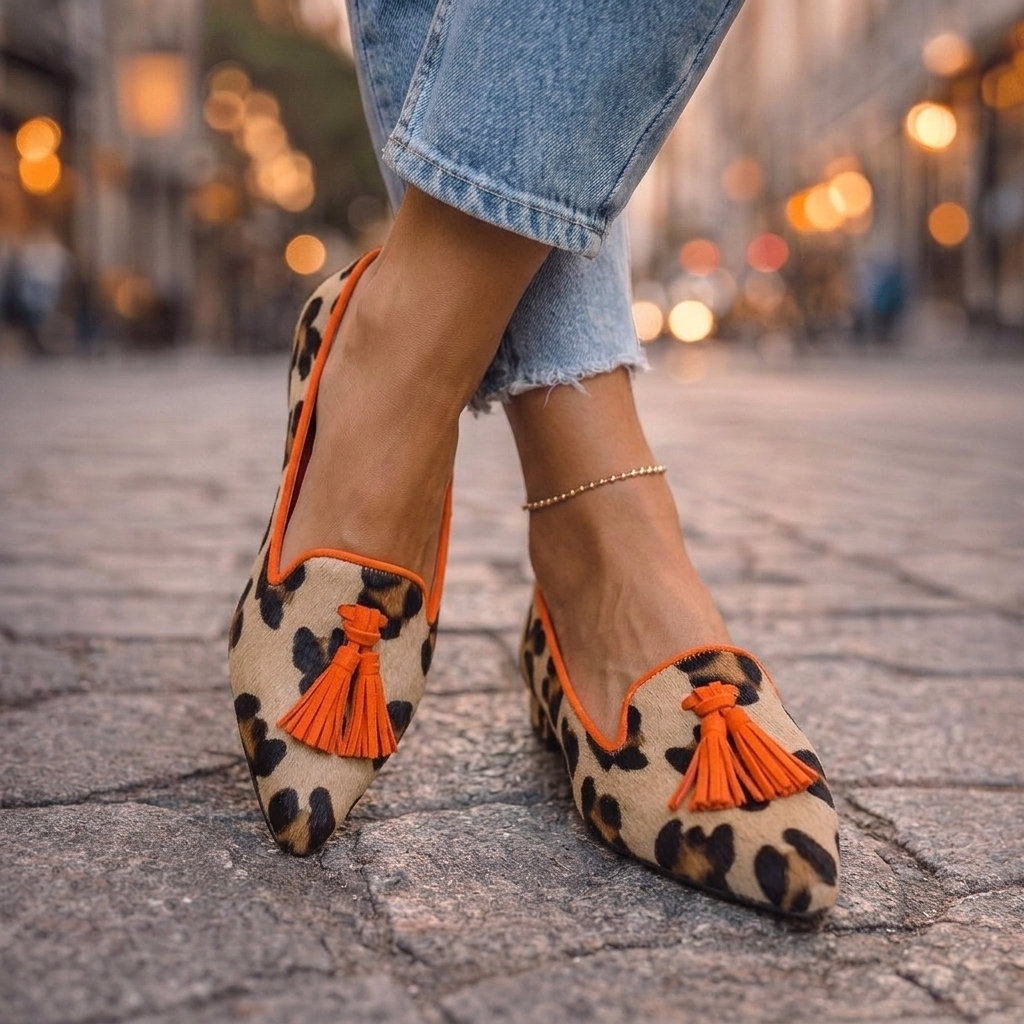 Poppy | Leopard Tassel Flat