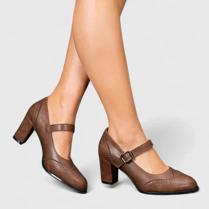 Wendy | Low Block Heel Mary Jane Shoes
