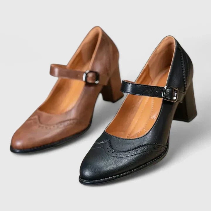 Wendy | Low Block Heel Mary Jane Shoes
