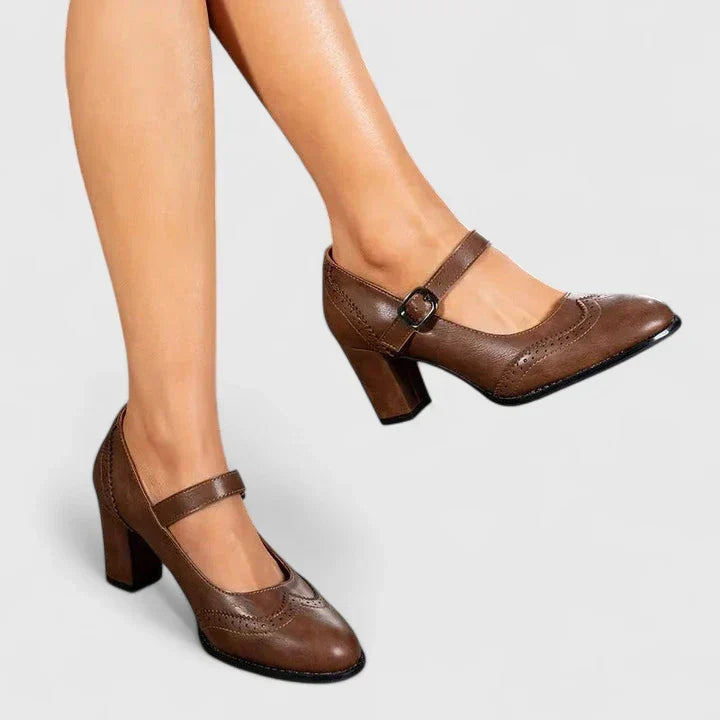 Wendy | Low Block Heel Mary Jane Shoes