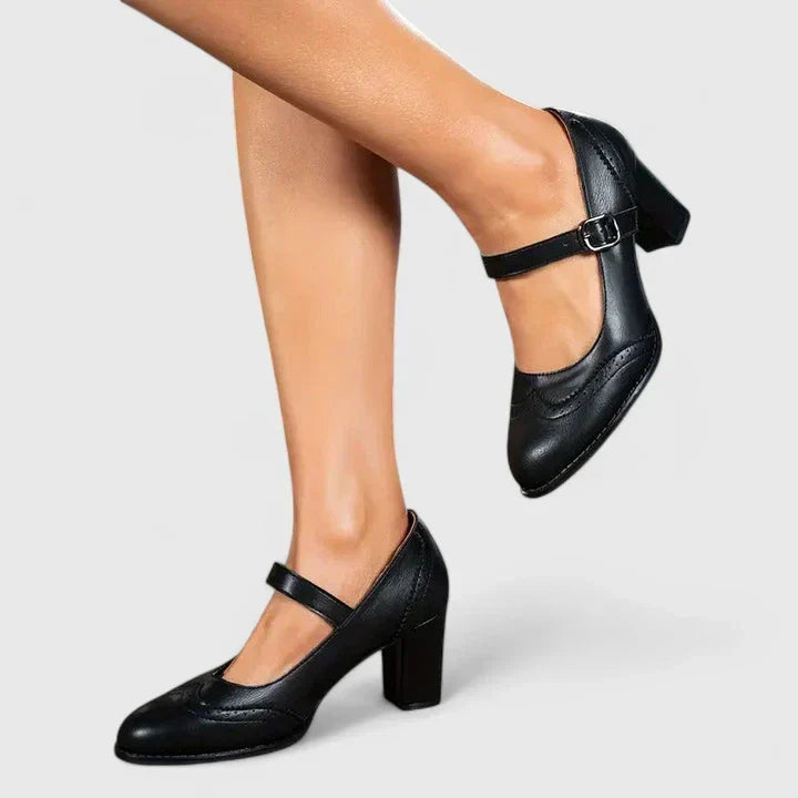 Wendy | Low Block Heel Mary Jane Shoes