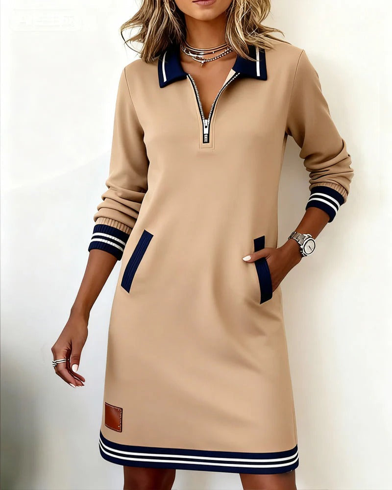 Harper | Zip Collar Comfort Dress