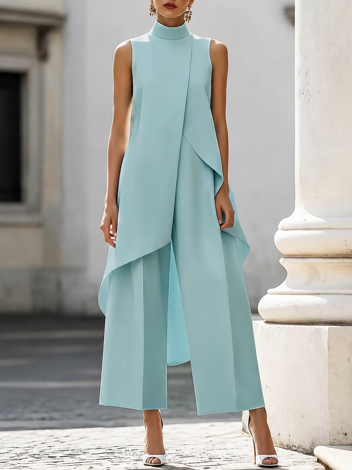 Clara | Elegant Sleeveless Layered Jumpsuit