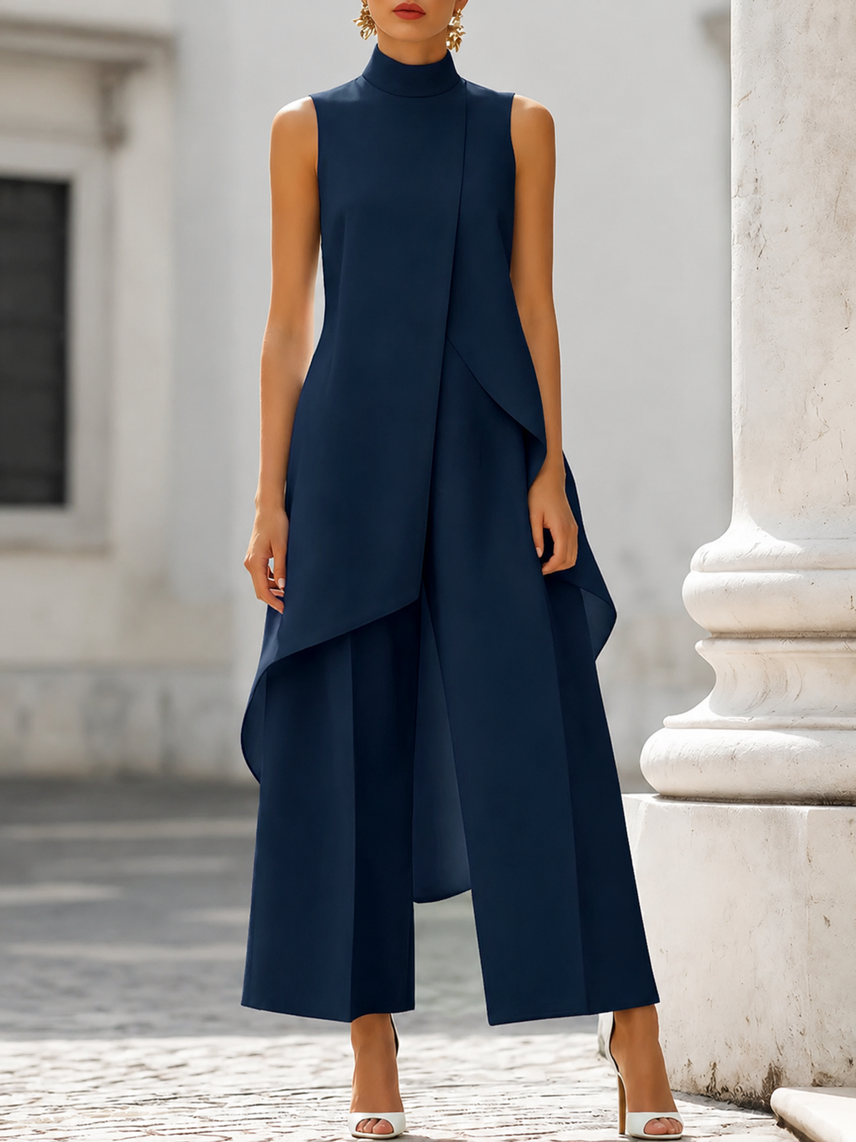 Clara | Elegant Sleeveless Layered Jumpsuit