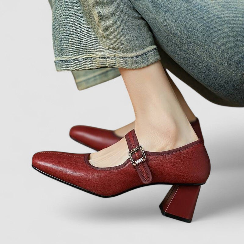 Lucy | Elegant Square Toe Mary Jane Heels