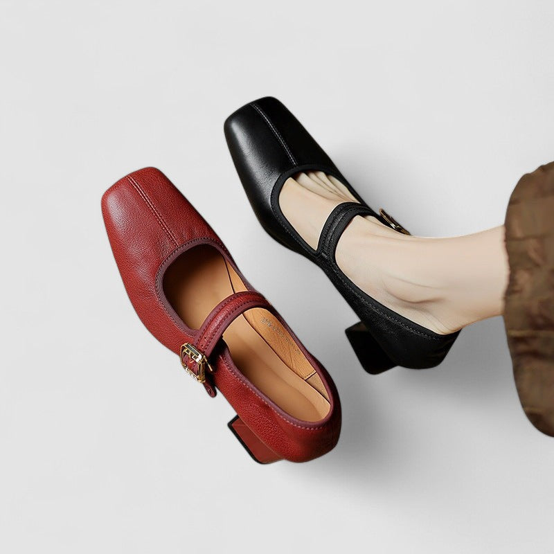 Lucy | Elegant Square Toe Mary Jane Heels
