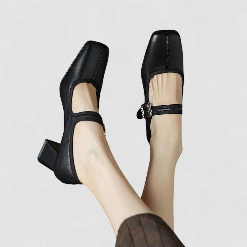 Lucy | Elegant Square Toe Mary Jane Heels