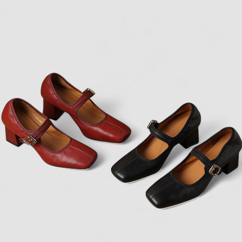 Lucy | Elegant Square Toe Mary Jane Heels
