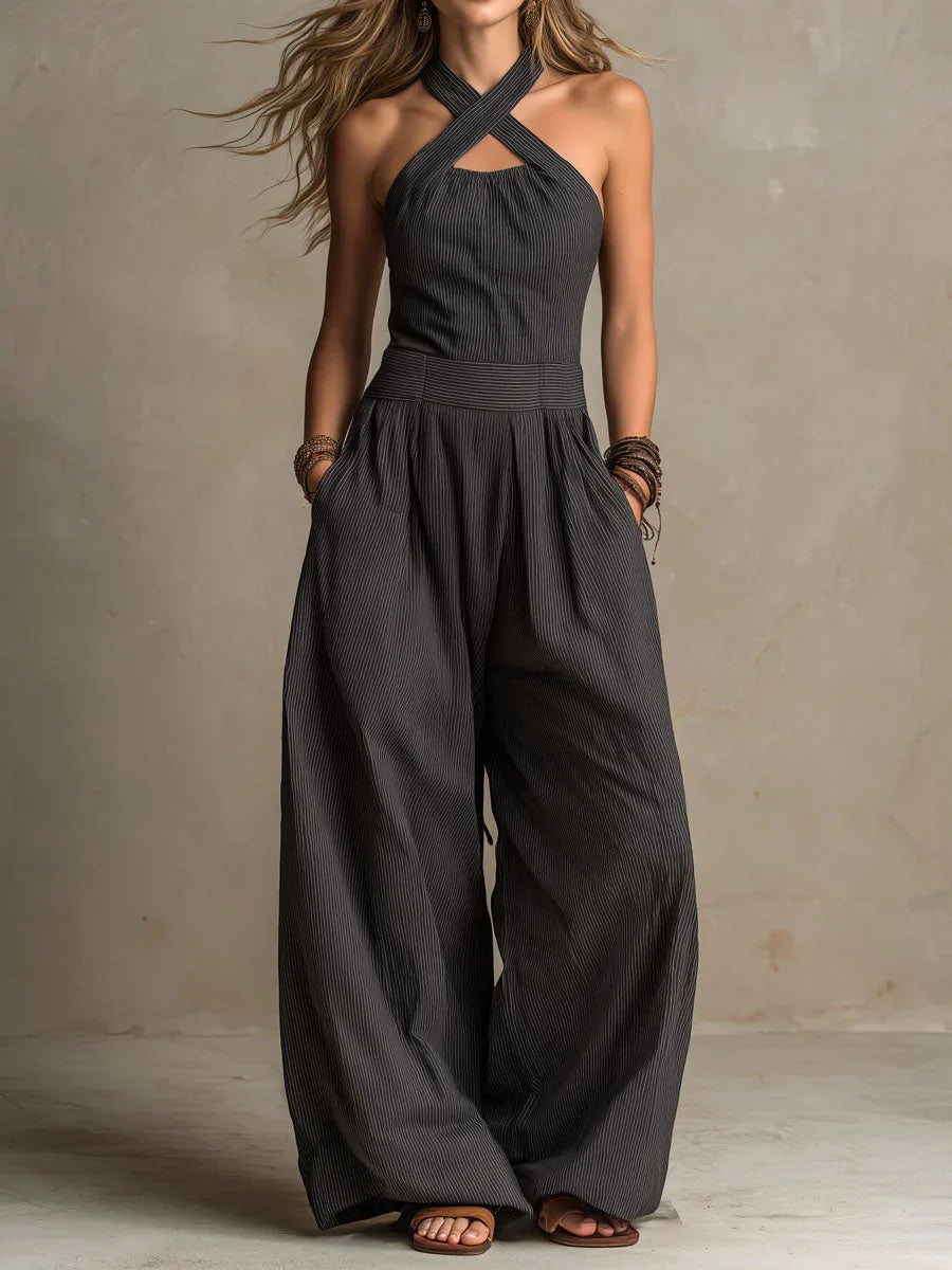 Marnie | Cross-Neck Wide-Leg Jumpsuit