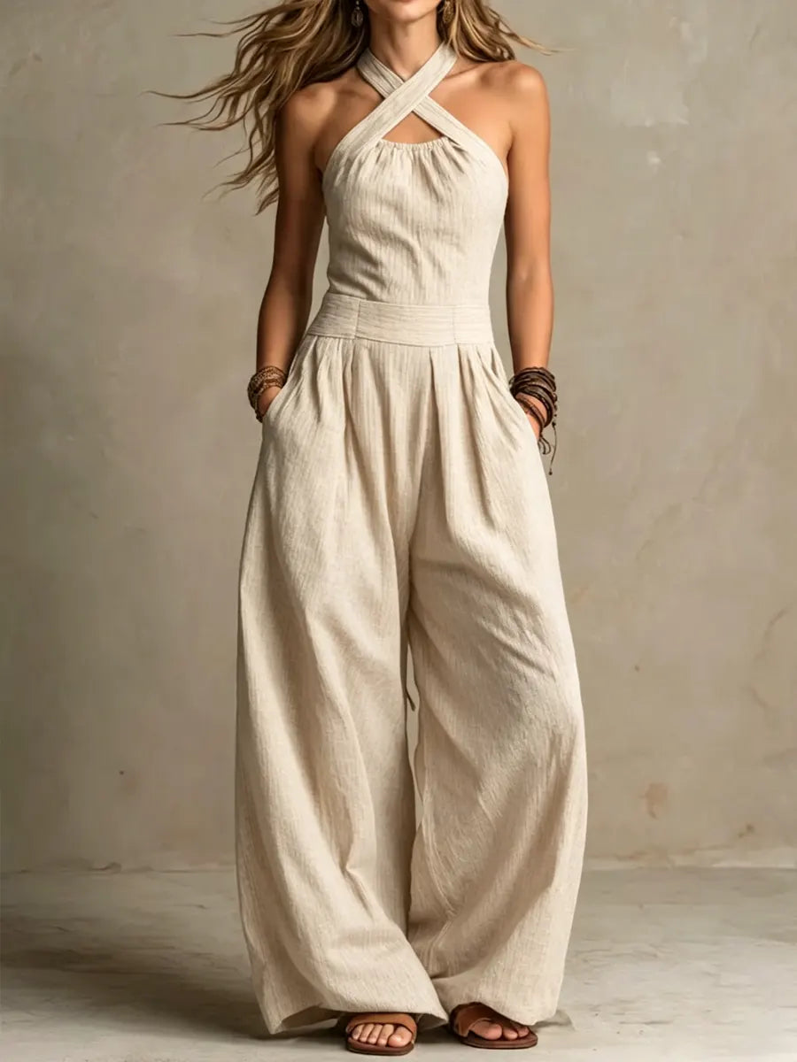 Marnie | Cross-Neck Wide-Leg Jumpsuit