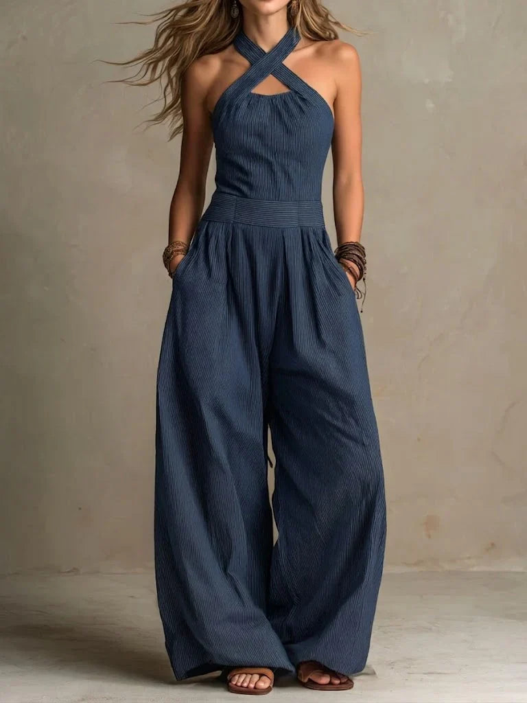 Marnie | Cross-Neck Wide-Leg Jumpsuit