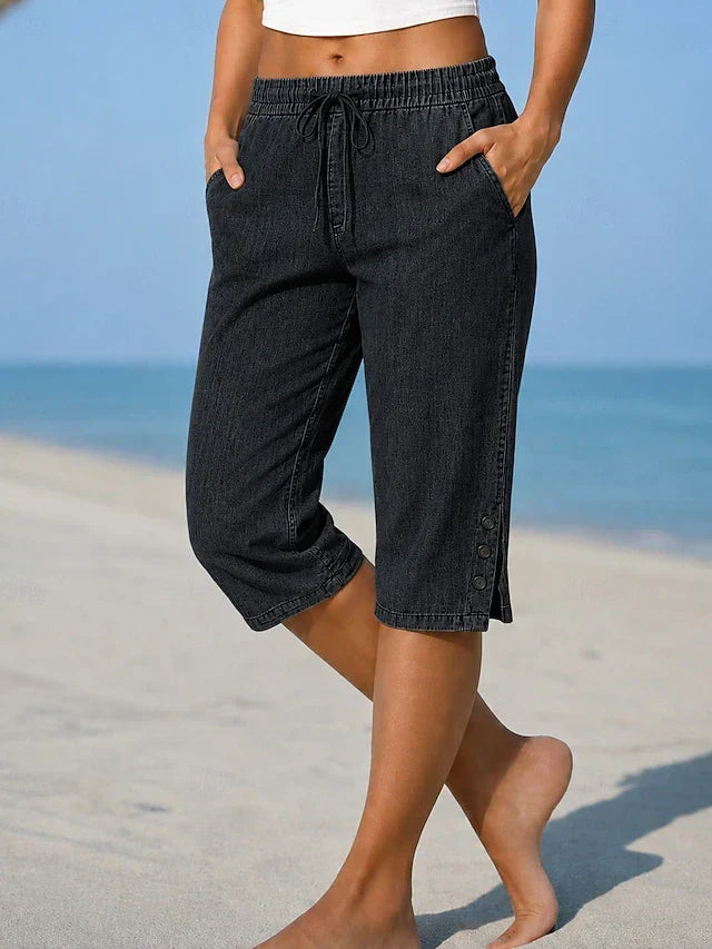 Amelia | Relaxed Linen Capri Pants