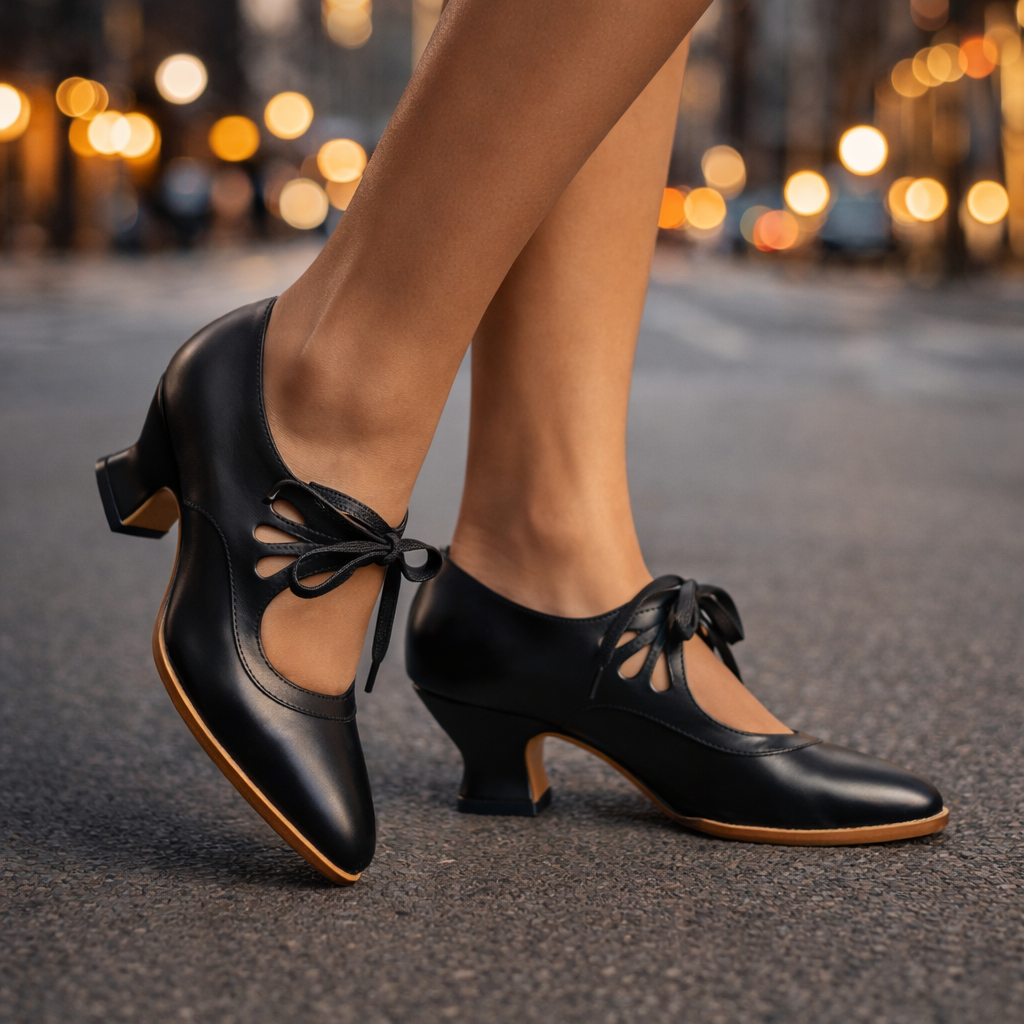 Pippa | Retro Lace-Up Heels