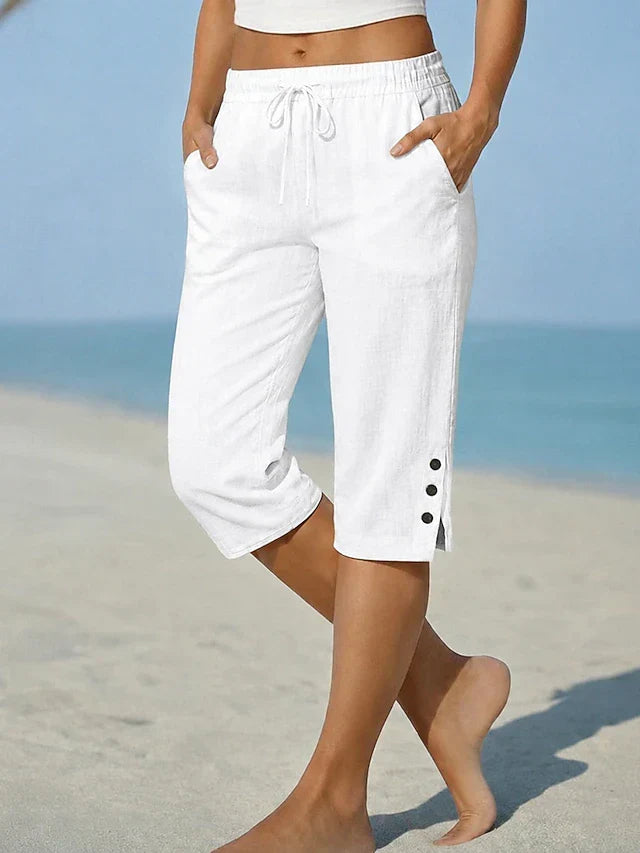 Amelia | Relaxed Linen Capri Pants