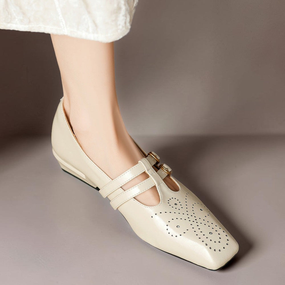 Evie | Double-Strap Leather Mary Janes