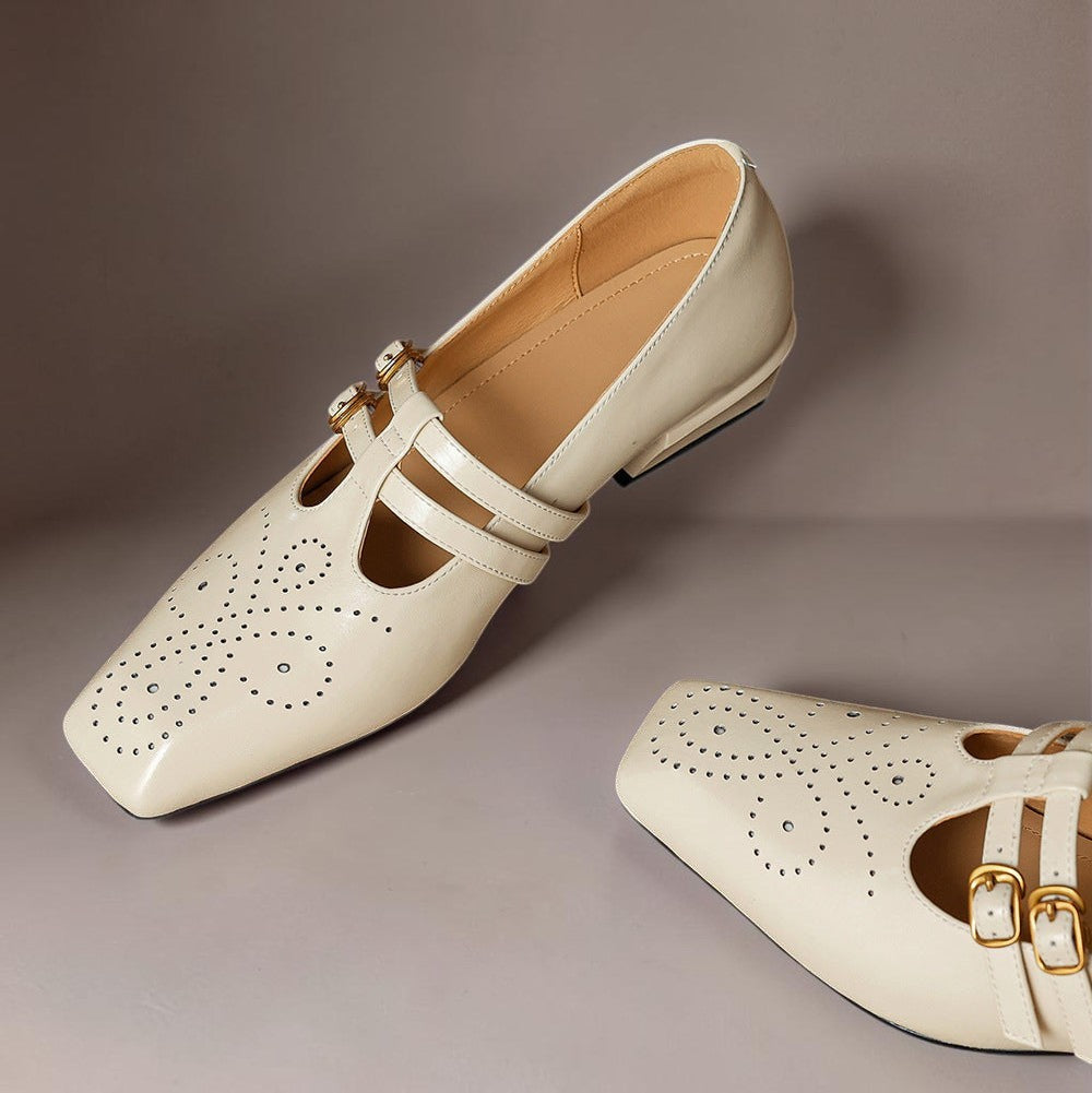 Evie | Double-Strap Leather Mary Janes