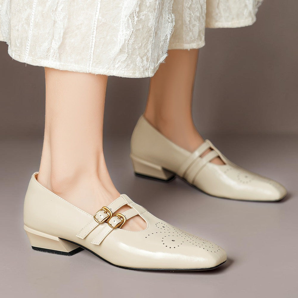 Evie | Double-Strap Leather Mary Janes