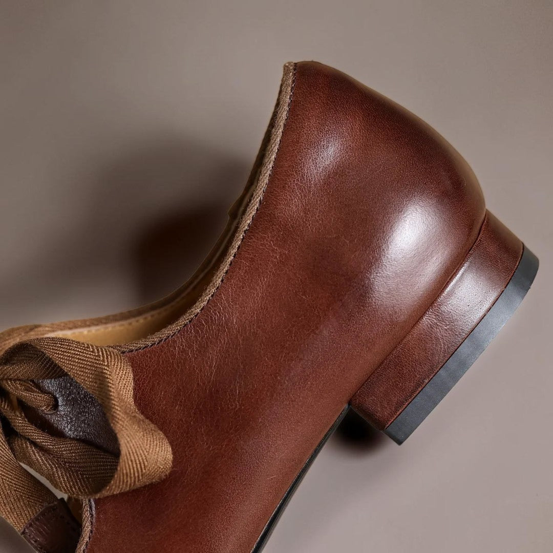 Elsie | Leather Bow Ballet Flats