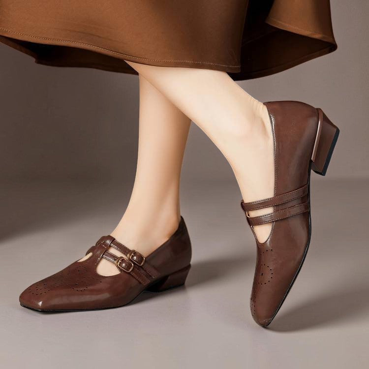 Evie | Double-Strap Leather Mary Janes