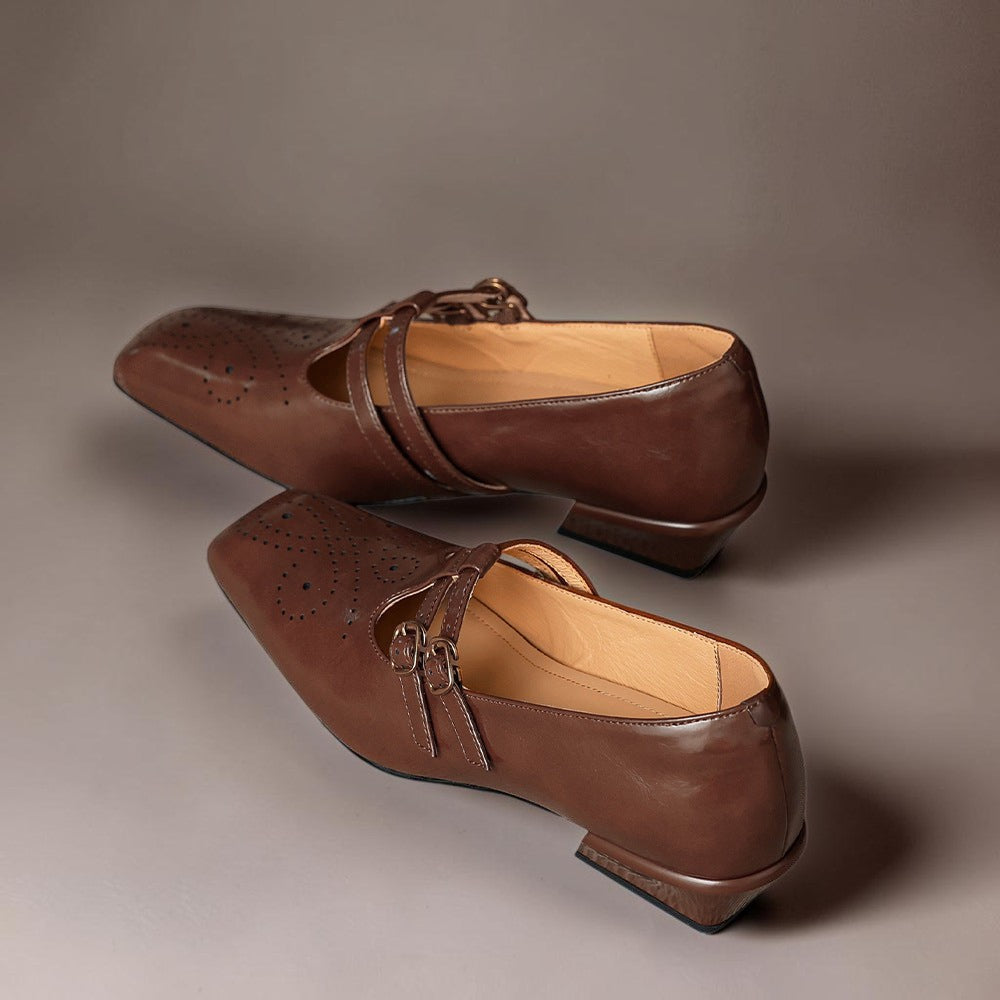 Evie | Double-Strap Leather Mary Janes